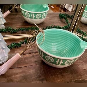 Anthropologie Festive Mixing Bowl & wire whisk. New ( MSRP $68)